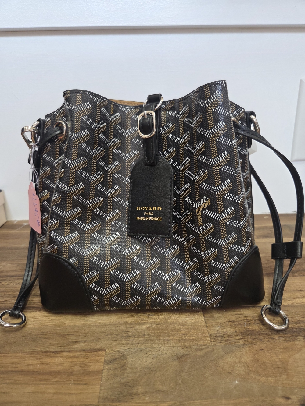 Goyard Black and Brown Drawstring Shoulder Bag